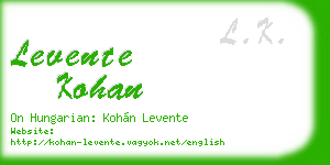 levente kohan business card