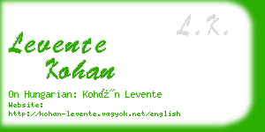 levente kohan business card
